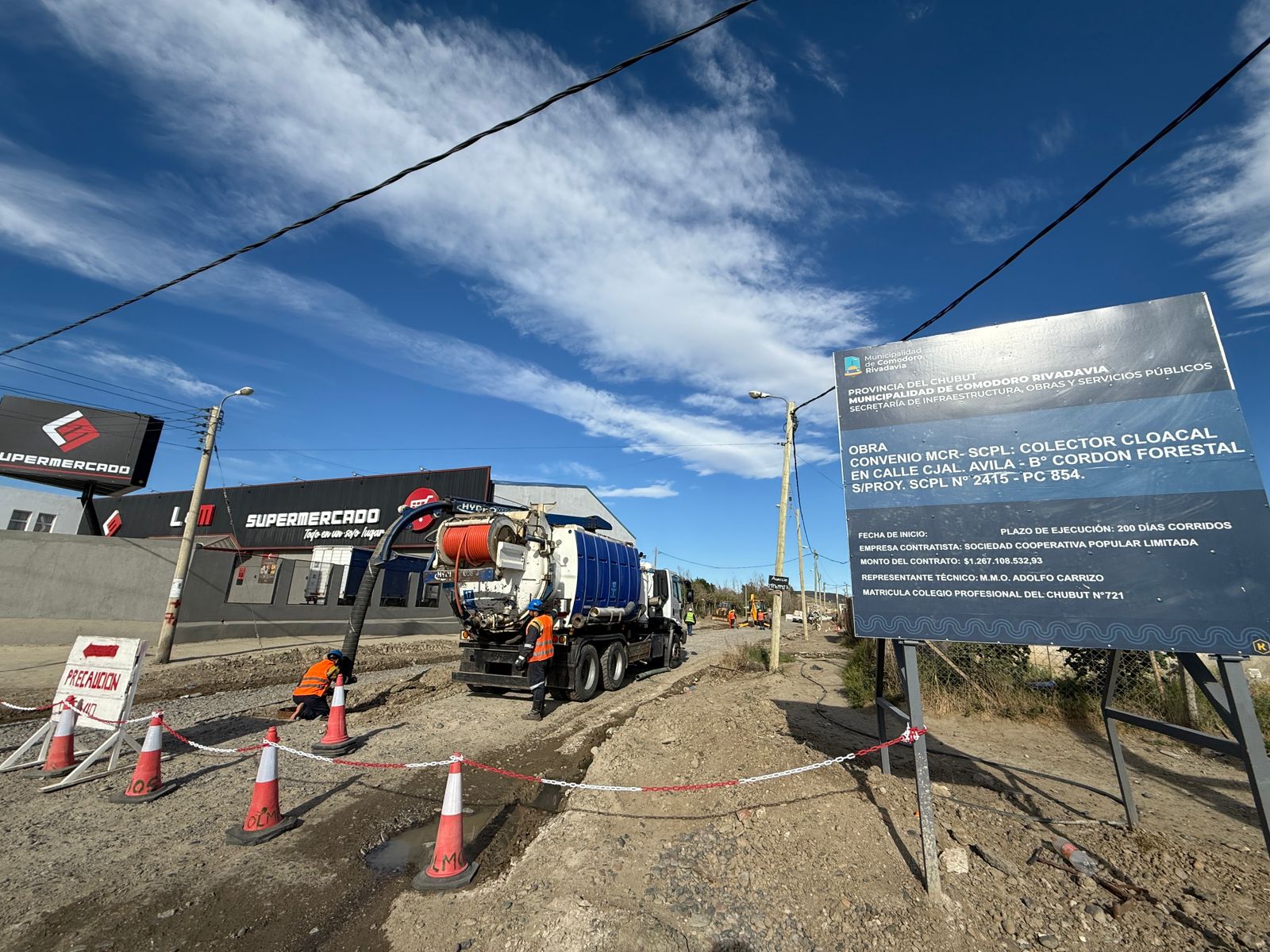La SCPL y el Municipio amplían la red cloacal en Zona Sur con una obra estratégica de saneamiento 